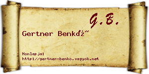 Gertner Benkő névjegykártya